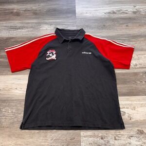 JAM Master Jay Adidas Black Red Men 3XL Justice‎ Arts Music Trefoil Polo 2000s